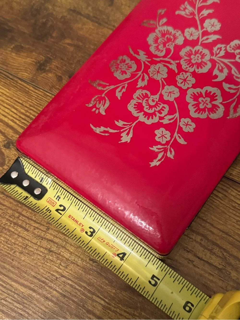 Vintage Mele Red Hard Shell Travel Jewelry Box Floral Gold Trim Velvet Organizer